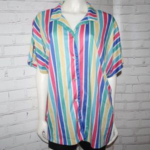 🌈📏👔 Shaker Sport Button-Down · Size 18